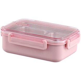 振兴304不锈钢三格双格便当饭盒塑料微波学生儿童成人长方形硅胶