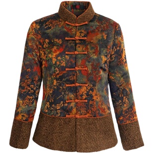 改良唐装冬款棉服中国风女装小棉袄妈妈冬季加厚保暖中式外套夹袄