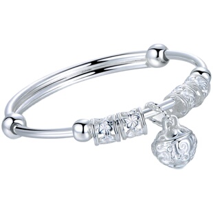 99纯银手镯女日韩时尚宫铃合欢铃铛镯子饰品送妈妈女友生日礼物