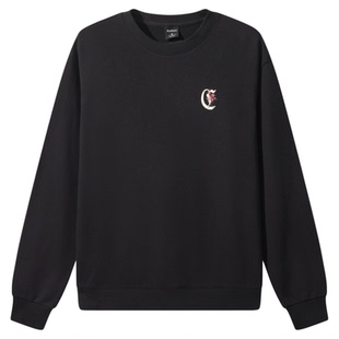 【国风金线刺绣】卡宾肌理印花卫衣男装春季新款重磅长袖上衣