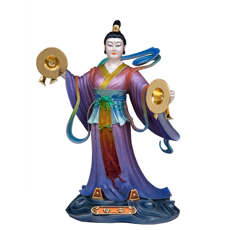 风雨雷电神像台湾铜鎏金供奉摆件