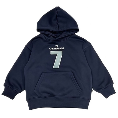 男童冬季日系印花连帽加绒卫衣