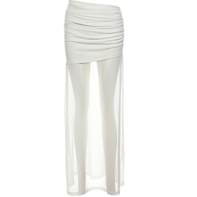 SylCue长裙包臀裙网纱拼接半身裙