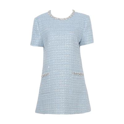 DPLAY圆领亮片粗花呢连衣裙