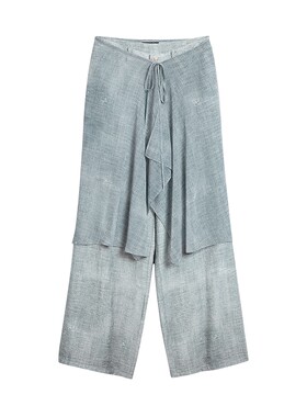Desigual【明星同款】26春夏新品轻薄仿牛仔印花两件套裤裙休闲裤
