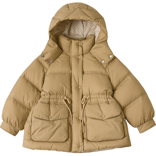 儿童羽绒服女童中长款2024新款宝宝羽绒服小中童装加厚冬90绒外套