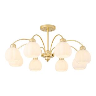 法式全铜吊灯奶油风客厅卧室餐厅主灯温馨浪漫女孩房南瓜主卧室灯