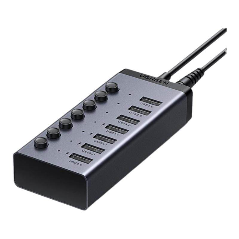绿联CM482USB3.0分线器高速10口拓展坞HUB集线器扩展USB一分十