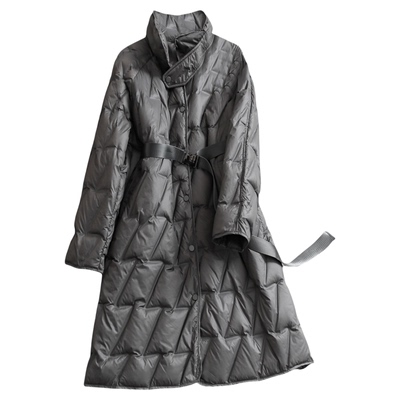 基础百搭过膝长款保暖女羽绒服