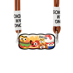 迪加尼快餐家族手机背夹斜挎带挂绳可背通用手机挂绳挂脖高级一体手机挂链长款可拆卸防丢手机挂链手机绳