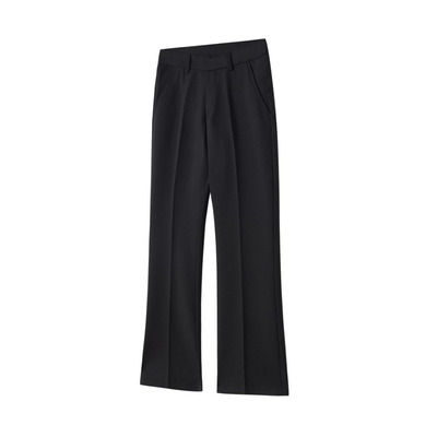 cleanfit黑色直筒微喇西裤男