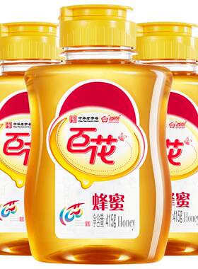 中华老字号百花蜂蜜415g/瓶*3瓶