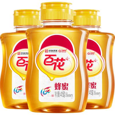 中华老字号百花蜂蜜415g/瓶*3瓶