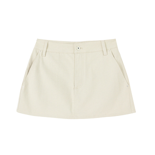 SOTHEA 2025年夏季薄款亚麻牛仔休闲中腰短裙裤包臀超短半身裙