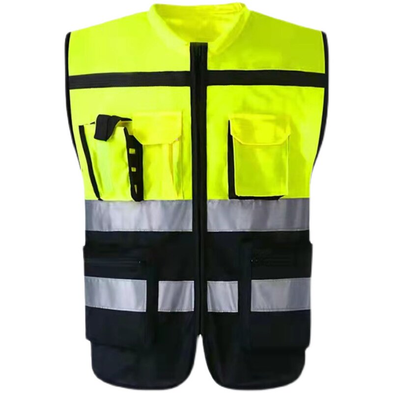 领导款反光马甲荧光黄施工背心建筑工程交通摩托车骑行安全服印字