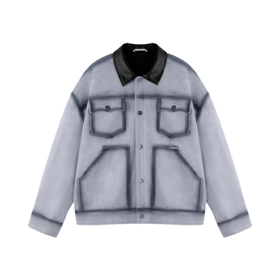 BJHG空气麂皮绒复古做旧棉服男款