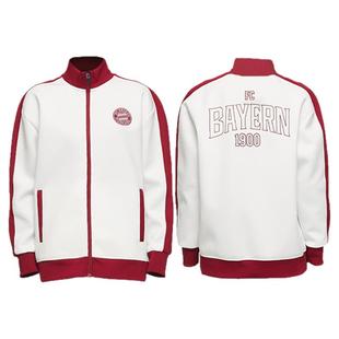 拜仁慕尼黑足球俱乐部|白色拉链外套足球迷运动夹克运动拼接外套
