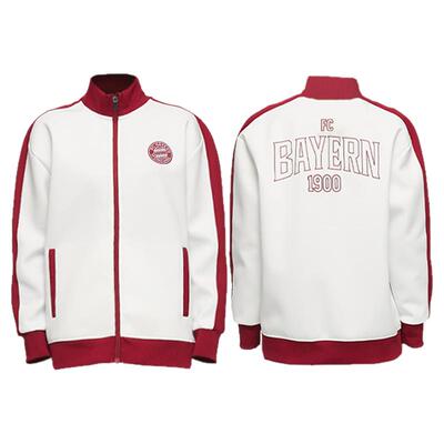 红白拼接拉链外套FC拜仁