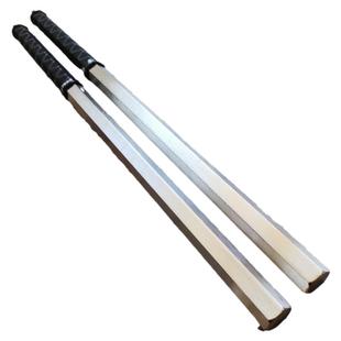 实战防身短棍 304不锈钢实心一体钢鞭大威力防身钢锏车载破窗短棒