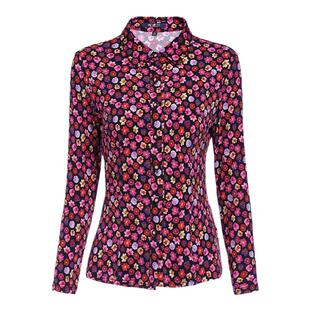 香沐兰品牌中年洋气妈妈春装新款女上衣针织弹力时尚长袖花衬衫