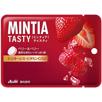 朝日mintia进口低卡树莓清凉糖果