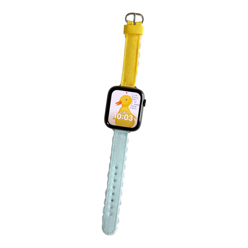 帆布蕾丝边尼龙适用iwatch表带