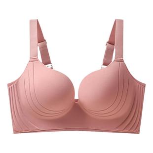 大码无痕95D一片式内衣女大胸显小无侧骨收副乳薄聚拢全罩杯文胸