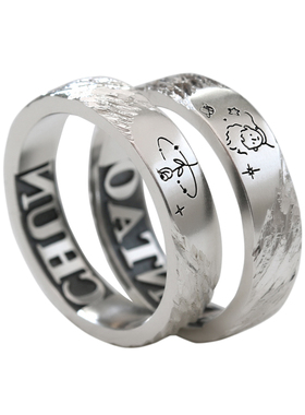 原创999纯银情侣小王子玫瑰戒指