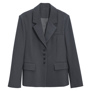 图曼朵黑色西装外套女春通勤面试大学生教师职业装正装西服套装裙