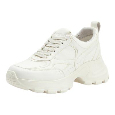 Bata老爹鞋女2026春季商场新款厚底增高舒适百搭牛皮单鞋SAB01AM6