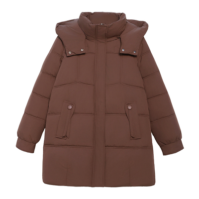 2025新款羽绒棉服女中长款冬季减龄加厚保暖显瘦可拆帽棉衣上衣