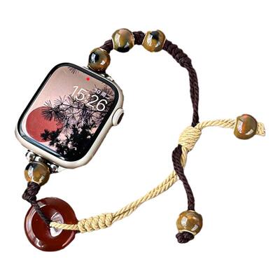 适用iWatch创意手工彩绳编织表带