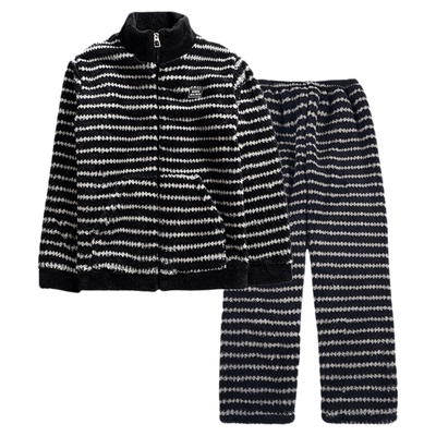 珊瑚绒睡衣男士秋冬款加绒加厚