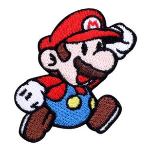 超级玛利奥可爱时尚卡通布贴衣服自粘刺绣贴补丁贴修补破洞装饰贴