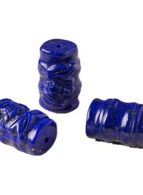 天然青金石方糖弯管隔珠手工配件