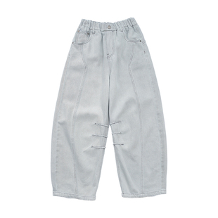 男童裤子2026春装新款中大童工装长裤韩版老爹裤宽松儿童牛仔裤潮
