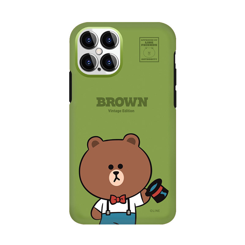 line friends适用于iPhone12mini手机壳布朗熊苹果12promax双层韩国12可爱超萌防摔兔子全包硅