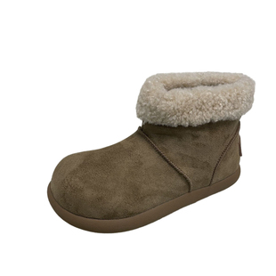 加绒勃肯棉鞋卡皮巴拉雪地靴女软底防滑厚底复古毛毛鞋显瘦翻毛皮