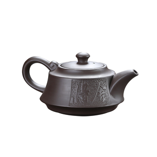 紫砂舍得壶原矿泥浮雕功夫茶壶半手工家用纯色单壶西施壶中式茶器