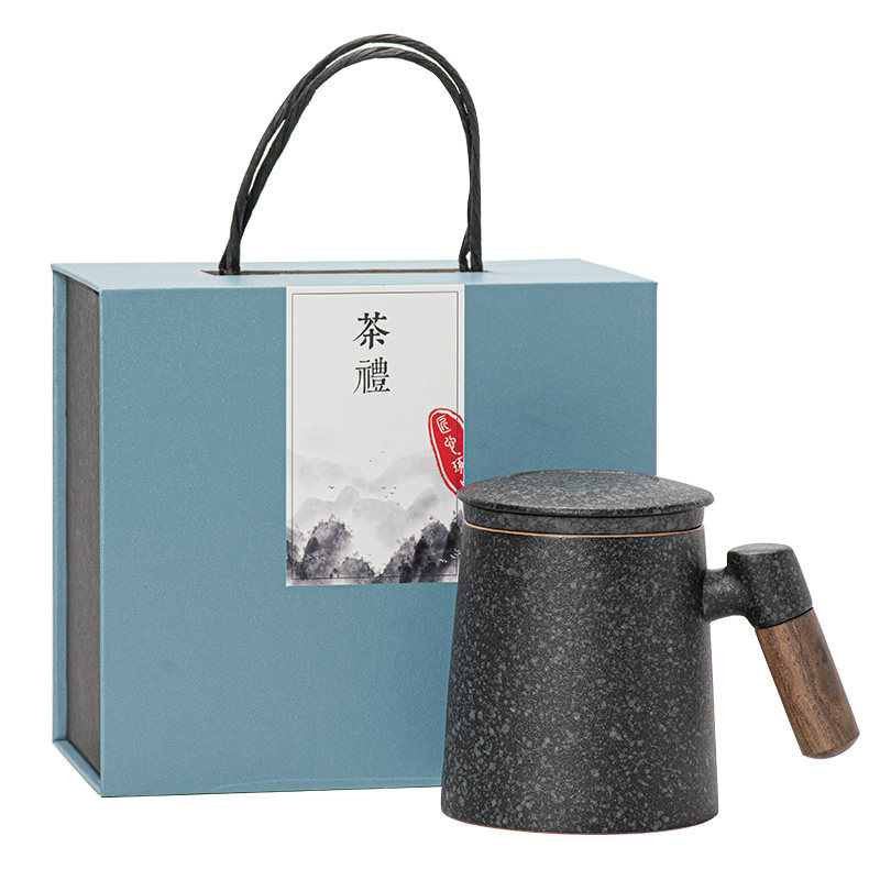陶瓷大容量带过滤茶具刻字水杯子