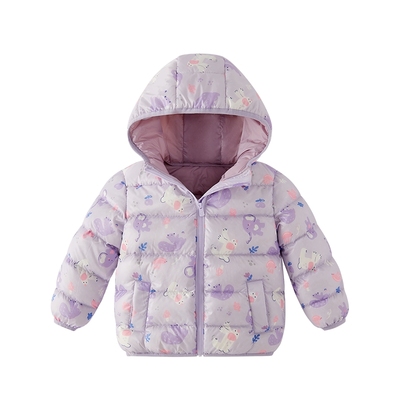 [抗菌绒]儿童轻薄排骨羽绒服秋冬新款女童保暖蓄热男宝软外套冬装