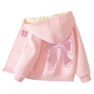 拉夏贝尔女童外套2025新款儿童儿童初冬加厚棉服女孩加绒冬装上衣