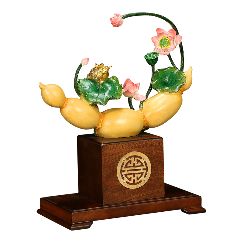 上善若水《好事连连》铜摆件 创意荷花莲藕家居装饰结婚礼物A0052