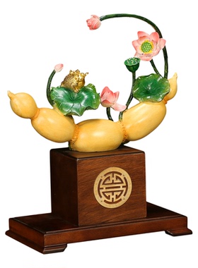 上善若水《好事连连》铜摆件 创意荷花莲藕家居装饰结婚礼物A0052