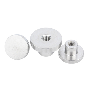 304不锈钢高头滚花螺母手拧螺帽DIN466台阶通闷孔螺帽套M2M3M4-M8