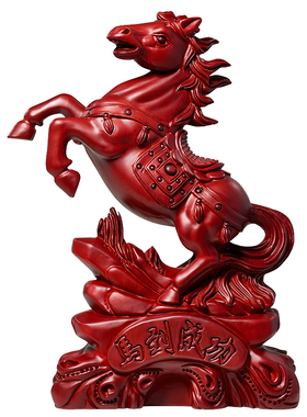 花梨木马摆件吉祥物生肖酒柜