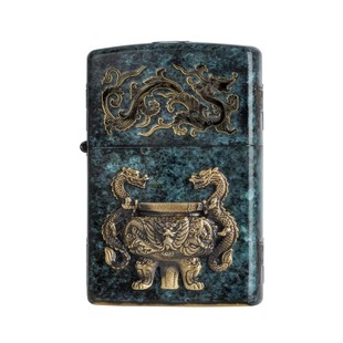 正品zippo打火机煤油防风做旧贴章一言九鼎 黄金面具三星堆送男友