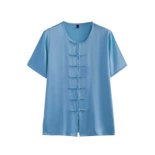 夏季薄款醋酸短袖太极服女装新款太极拳练功服女上衣单件太极t恤