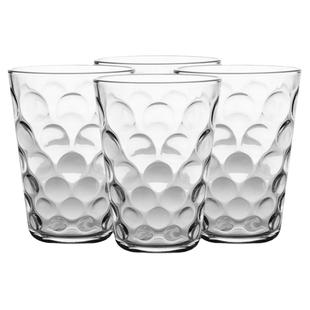 glasslock进口耐热钢化玻璃杯耐摔杯子带把手透明水杯猫爪杯4件套