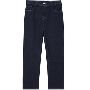 Mind Bridge男士宽松休闲直筒裤2025年冬磨毛加绒牛仔裤厚款长裤